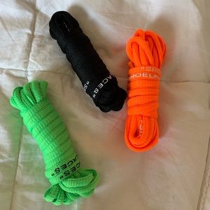 Shoe laces. Black, orange, lime green - OFF WHITE